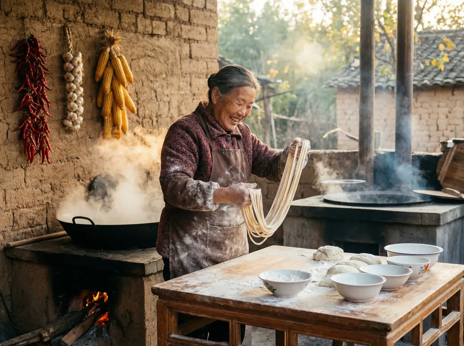 农家大嫂手擀面 - 桃花剧场app 乡村美食